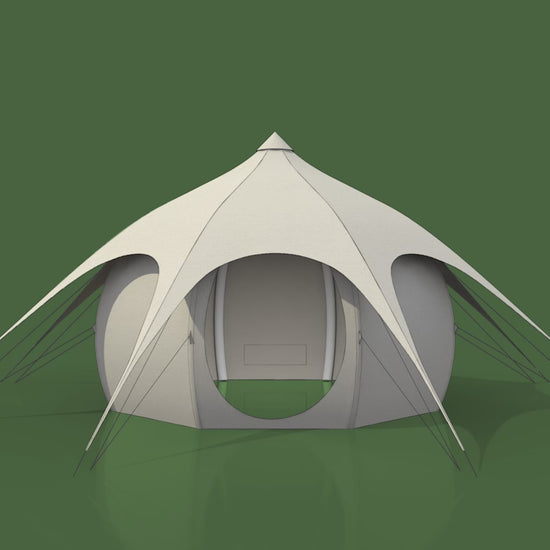 Animation of a 3m Lotus Belle Tent